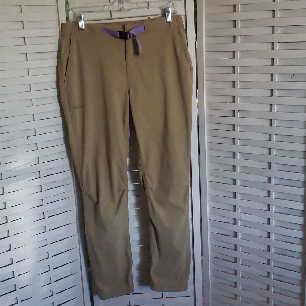 Marmot beige womans outdoors sports fitted slim pants size 10